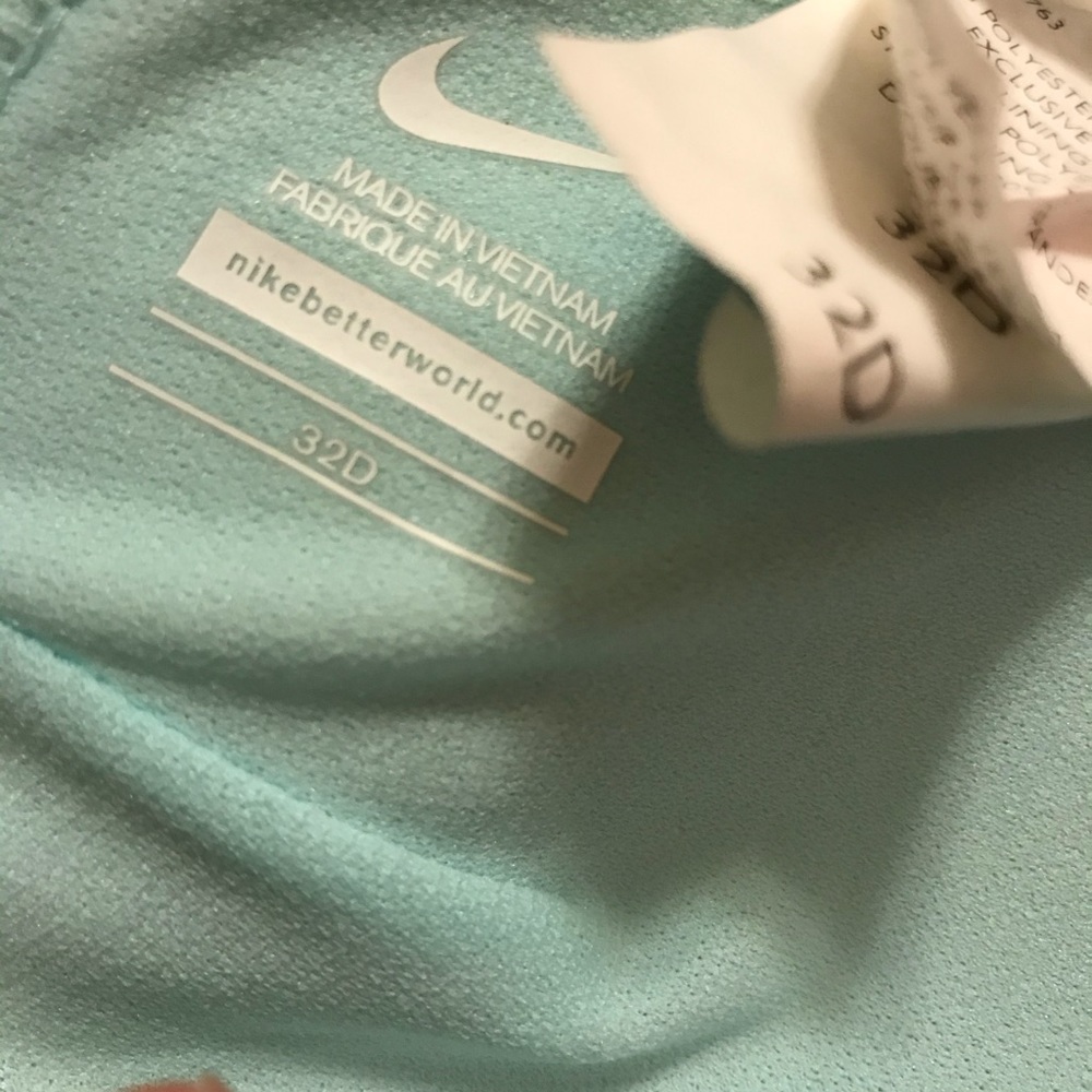 Nike bikini Aqua/Teal Blue w/ Orange Swoosh 8/32D - Picture 3 of 3